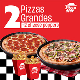 Dos Pizzas y Dos Cheese Poppers