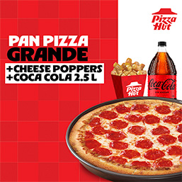 Pizza Grande + Cheese Poppers + Bebida